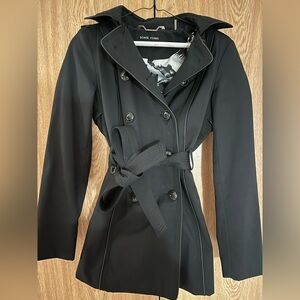 Black Rivet Women's Black Trench Coat